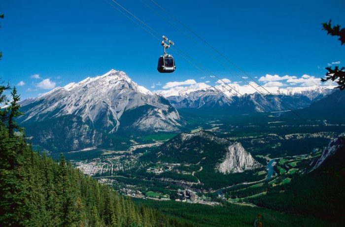 Banff gondola alberta mountain sulphur thompson