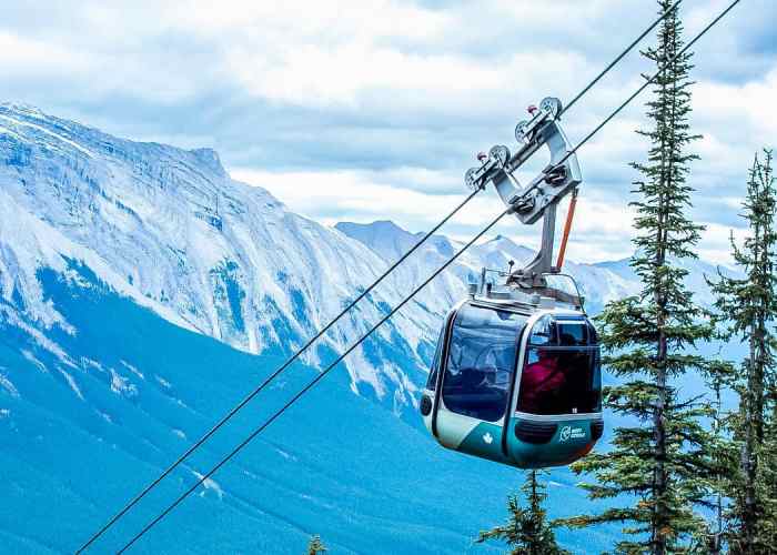 Banff gondola mountain sulphur alberta national park canada cable car stock alamy